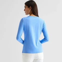 St. John's Bay Womens Crew Neck Long Sleeve T-Shirt