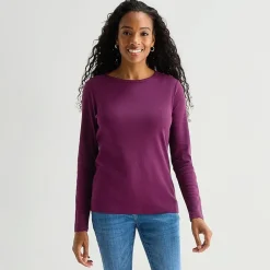 St. John's Bay Womens Crew Neck Long Sleeve T-Shirt