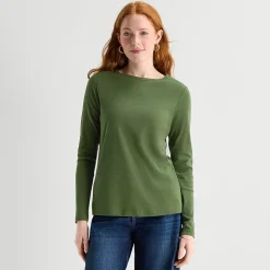 St. John's Bay Womens Crew Neck Long Sleeve T-Shirt
