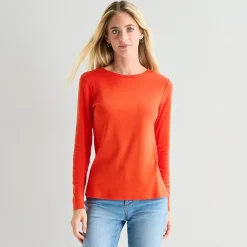 St. John's Bay Womens Crew Neck Long Sleeve T-Shirt
