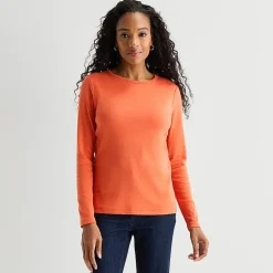 St. John's Bay Womens Crew Neck Long Sleeve T-Shirt