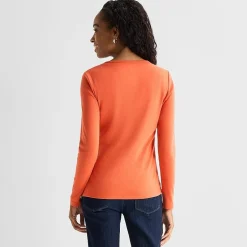 St. John's Bay Womens Crew Neck Long Sleeve T-Shirt