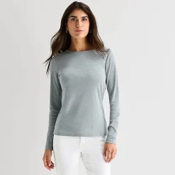 St. John's Bay Womens Crew Neck Long Sleeve T-Shirt