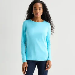 St. John's Bay Womens Crew Neck Long Sleeve T-Shirt