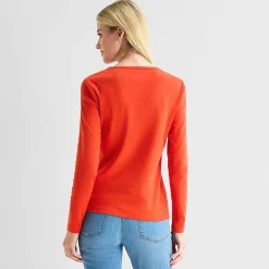 St. John's Bay Womens Crew Neck Long Sleeve T-Shirt