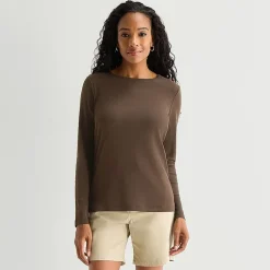 St. John's Bay Womens Crew Neck Long Sleeve T-Shirt
