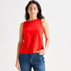St. John's Bay Womens Crew Neck Sleeveless Tank Top
