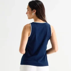 St. John's Bay Womens Crew Neck Sleeveless Tank Top