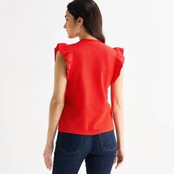 St. John's Bay Womens Crew Neck Short Sleeve Blouse