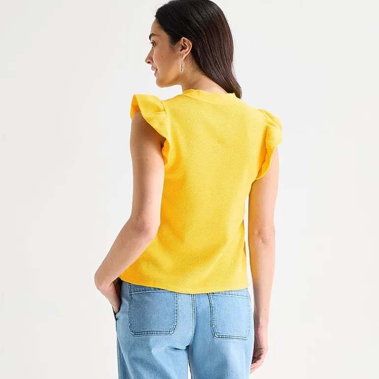 St. John's Bay Womens Crew Neck Short Sleeve Blouse