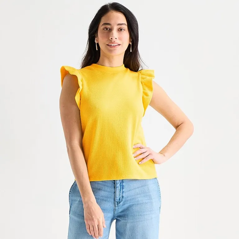 St. John's Bay Womens Crew Neck Short Sleeve Blouse