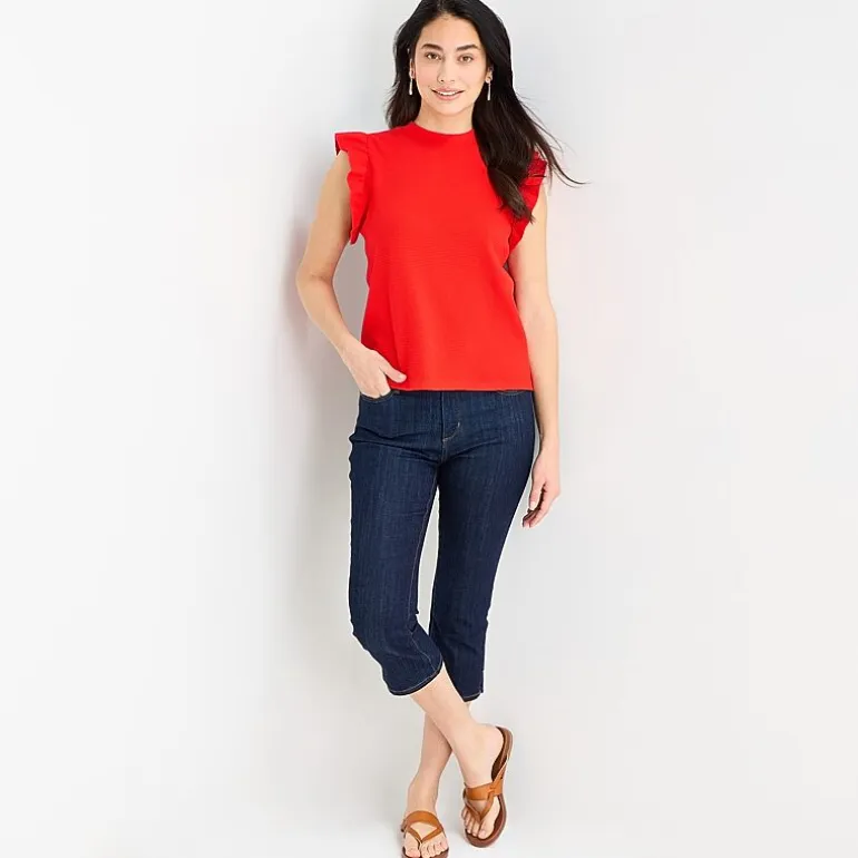 St. John's Bay Womens Crew Neck Short Sleeve Blouse