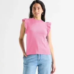 St. John's Bay Womens Crew Neck Short Sleeve Blouse