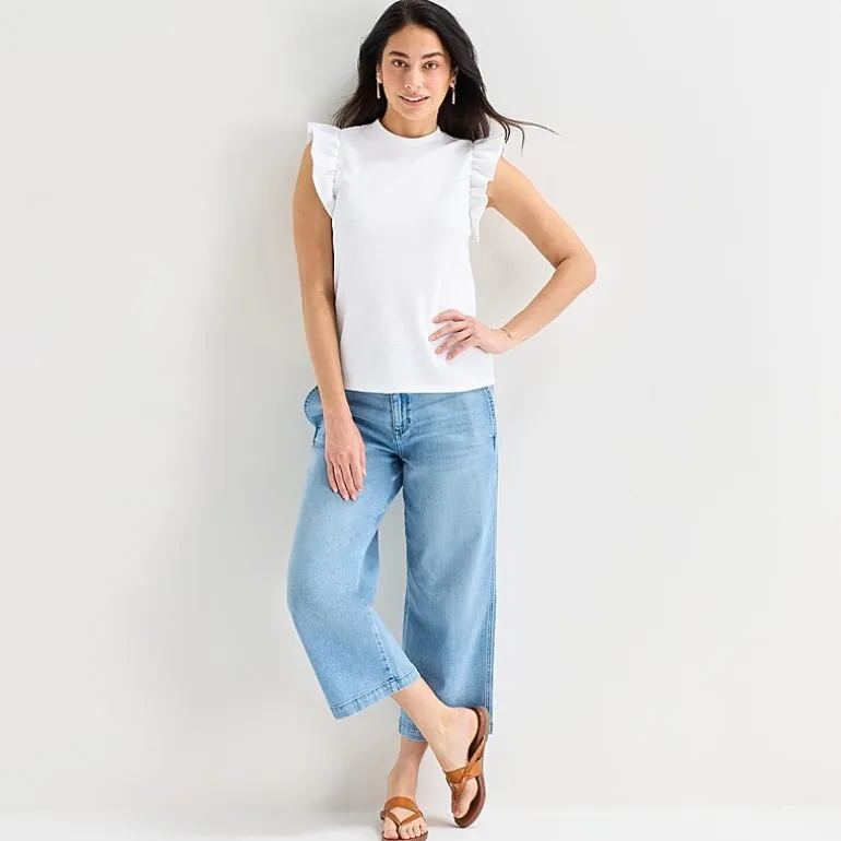 St. John's Bay Womens Crew Neck Short Sleeve Blouse