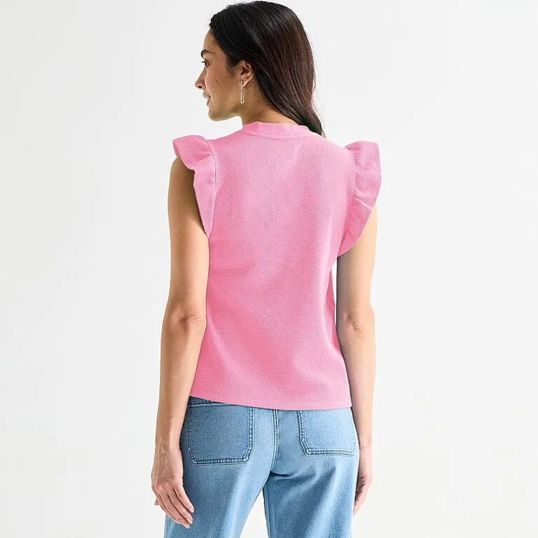 St. John's Bay Womens Crew Neck Short Sleeve Blouse