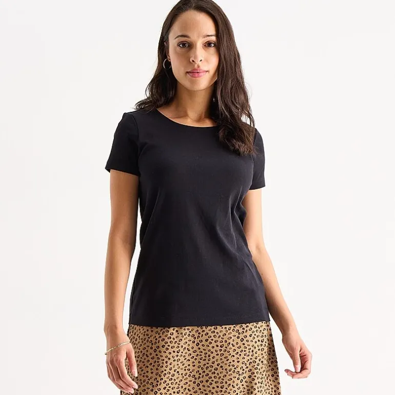 St. John's Bay Womens Crew Neck Short Sleeve T-Shirt