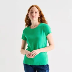 St. John's Bay Womens Crew Neck Short Sleeve T-Shirt