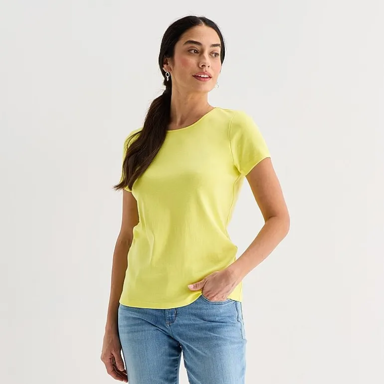 St. John's Bay Womens Crew Neck Short Sleeve T-Shirt