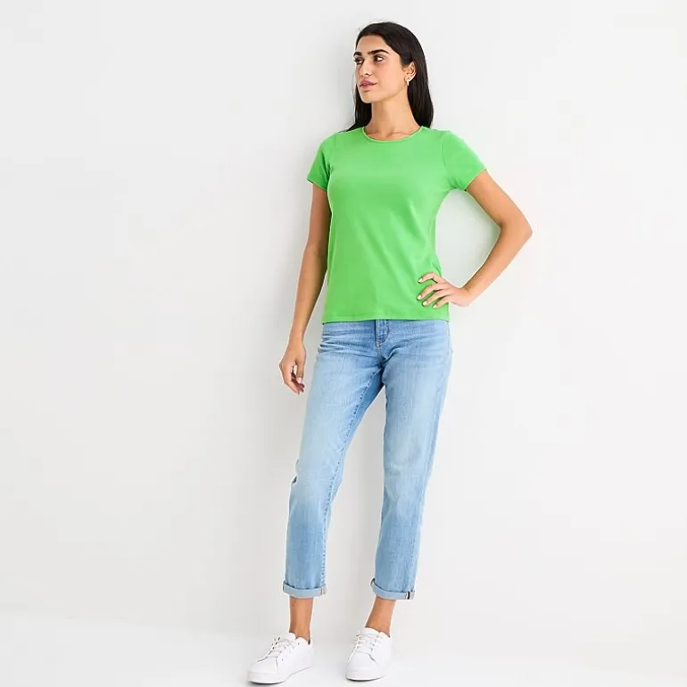 St. John's Bay Womens Crew Neck Short Sleeve T-Shirt