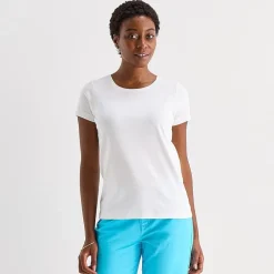 St. John's Bay Womens Crew Neck Short Sleeve T-Shirt