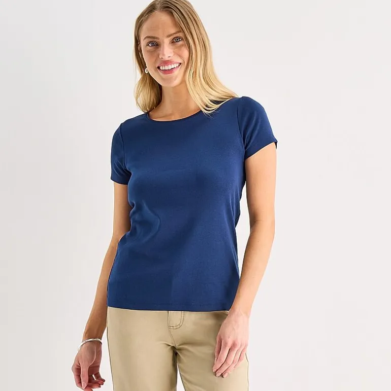 St. John's Bay Womens Crew Neck Short Sleeve T-Shirt