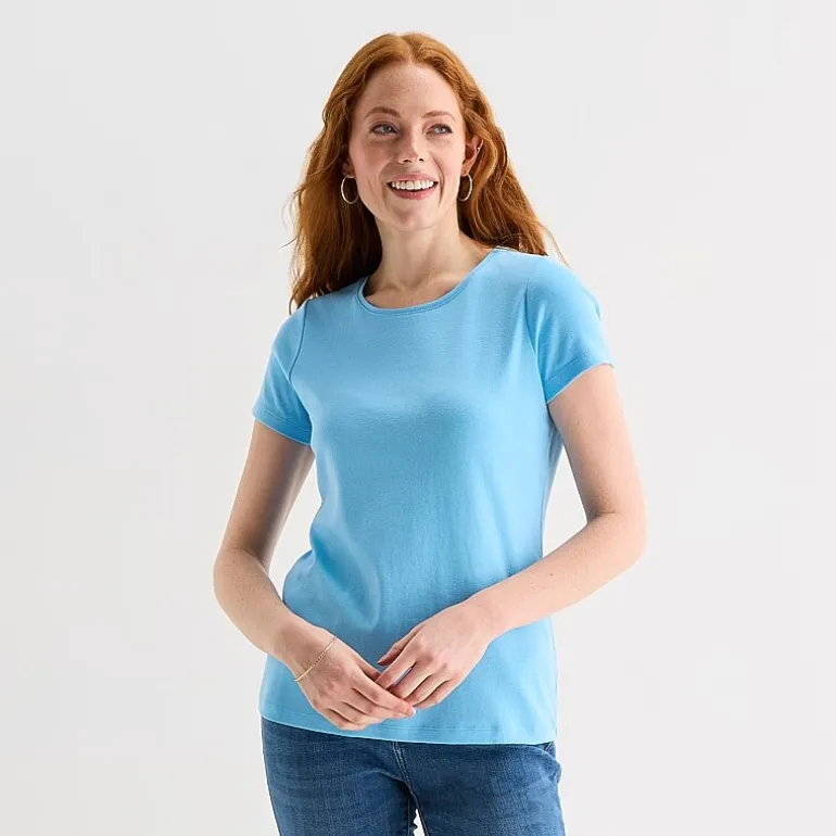 St. John's Bay Womens Crew Neck Short Sleeve T-Shirt
