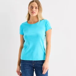 St. John's Bay Womens Crew Neck Short Sleeve T-Shirt