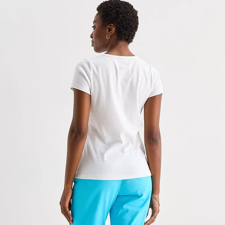 St. John's Bay Womens Crew Neck Short Sleeve T-Shirt