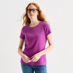 St. John's Bay Womens Crew Neck Short Sleeve T-Shirt