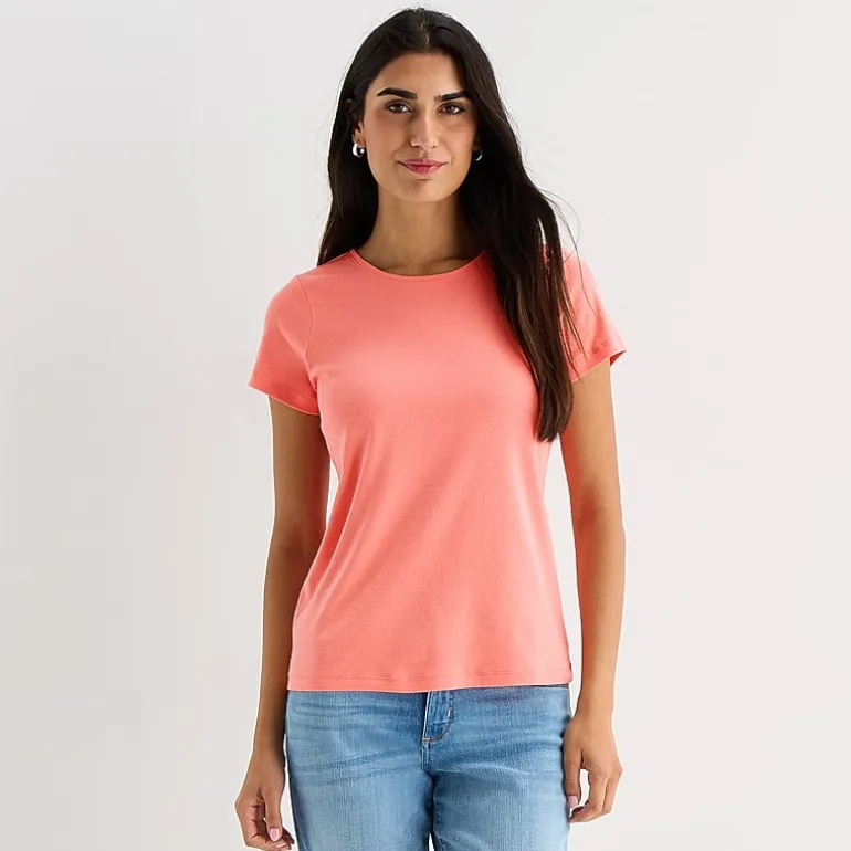 St. John's Bay Womens Crew Neck Short Sleeve T-Shirt