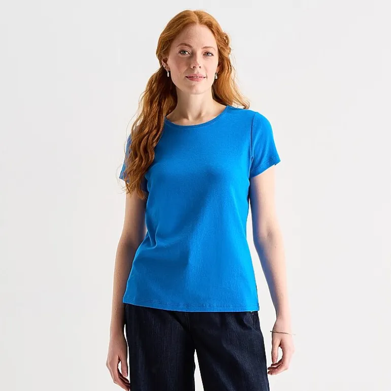 St. John's Bay Womens Crew Neck Short Sleeve T-Shirt
