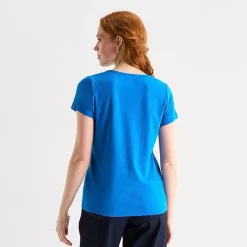St. John's Bay Womens Crew Neck Short Sleeve T-Shirt