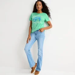 St. John's Bay Womens Crew Neck Short Sleeve Regular Fit Graphic T-Shirt