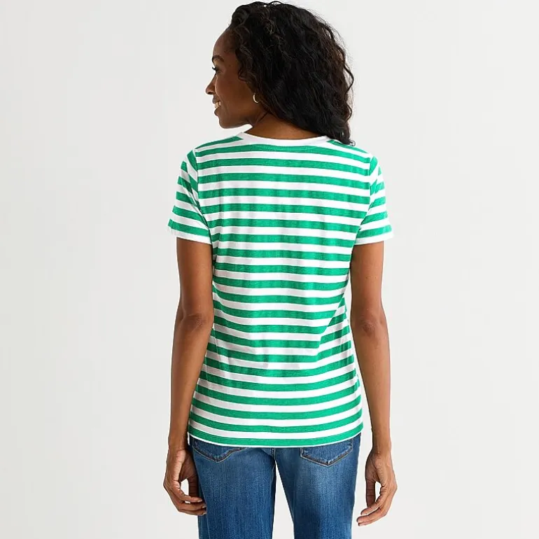 St. John's Bay Womens Crew Neck Short Sleeve Regular Fit Graphic T-Shirt