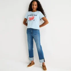 St. John's Bay Womens Crew Neck Short Sleeve Regular Fit Graphic T-Shirt