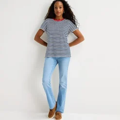 St. John's Bay Womens Crew Neck Short Sleeve Regular Fit Graphic T-Shirt