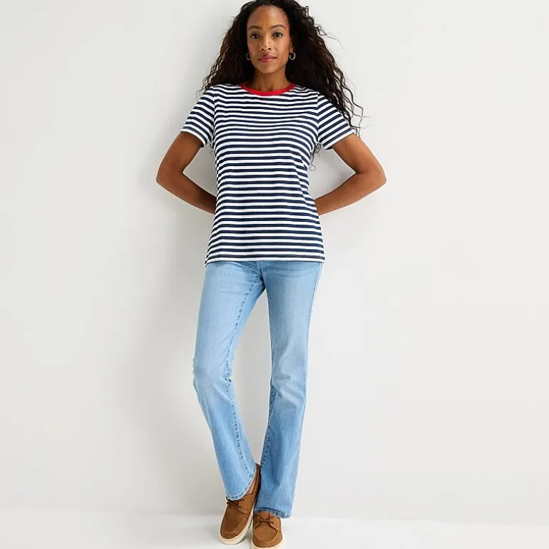 St. John's Bay Womens Crew Neck Short Sleeve Regular Fit Graphic T-Shirt