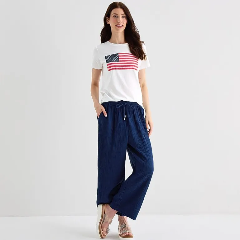 St. John's Bay Womens Crew Neck Short Sleeve Regular Fit Graphic T-Shirt