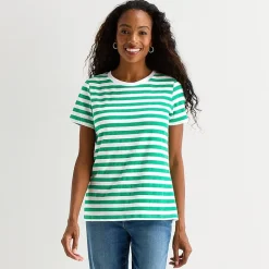 St. John's Bay Womens Crew Neck Short Sleeve Regular Fit Graphic T-Shirt
