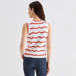 St. John's Bay Womens Crew Neck Sleeveless Chevron Pullover Sweater