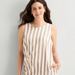 St. John's Bay Womens Crew Neck Sleeveless A-Line Dress