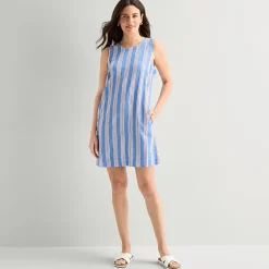 St. John's Bay Womens Crew Neck Sleeveless A-Line Dress