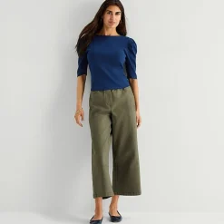 St. John's Bay Womens Crew Neck 3/4 Sleeve Blouse