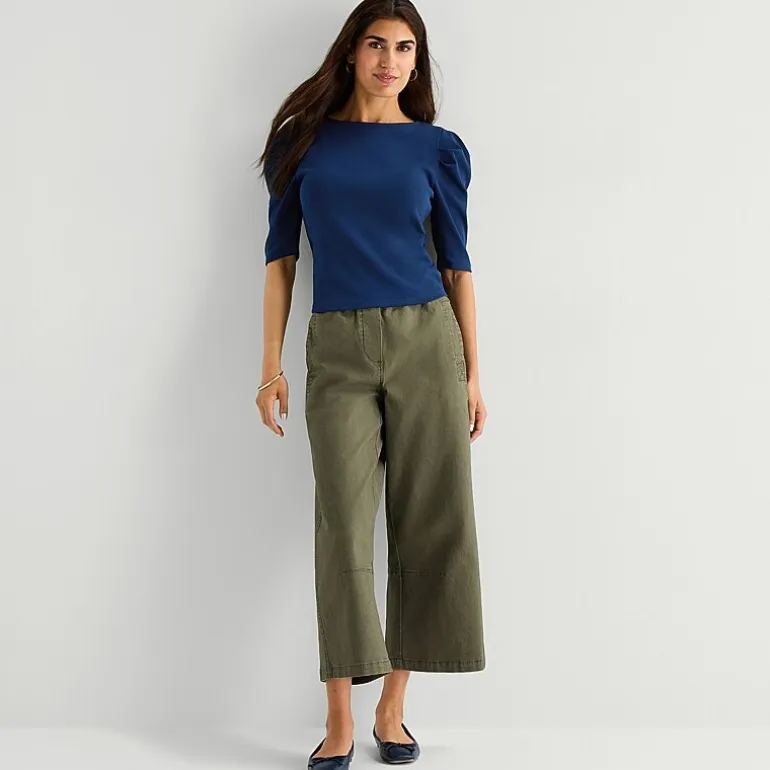 St. John's Bay Womens Crew Neck 3/4 Sleeve Blouse