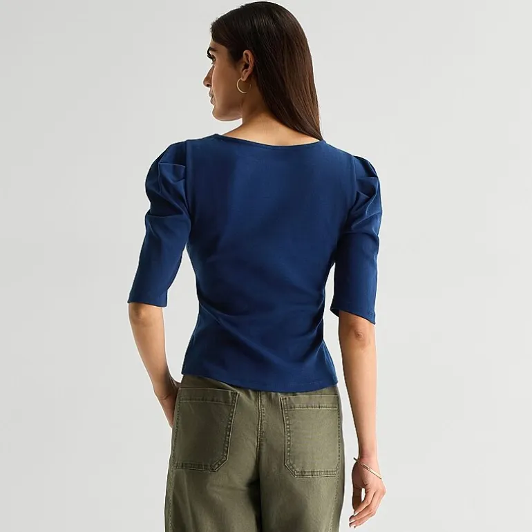 St. John's Bay Womens Crew Neck 3/4 Sleeve Blouse