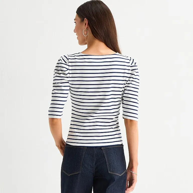 St. John's Bay Womens Crew Neck 3/4 Sleeve Blouse