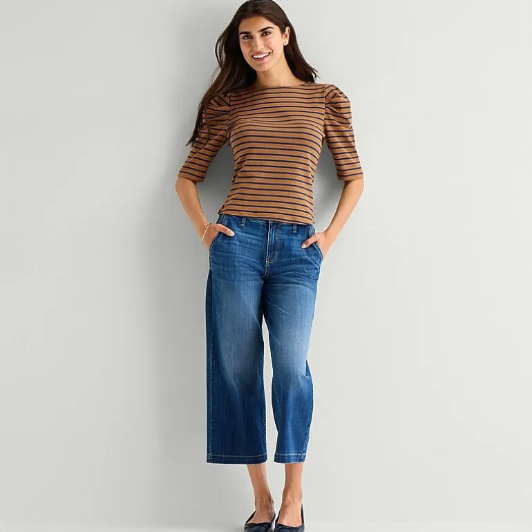 St. John's Bay Womens Crew Neck 3/4 Sleeve Blouse