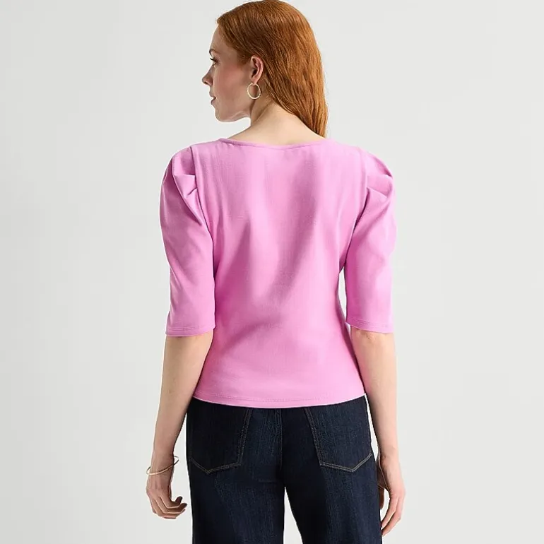 St. John's Bay Womens Crew Neck 3/4 Sleeve Blouse