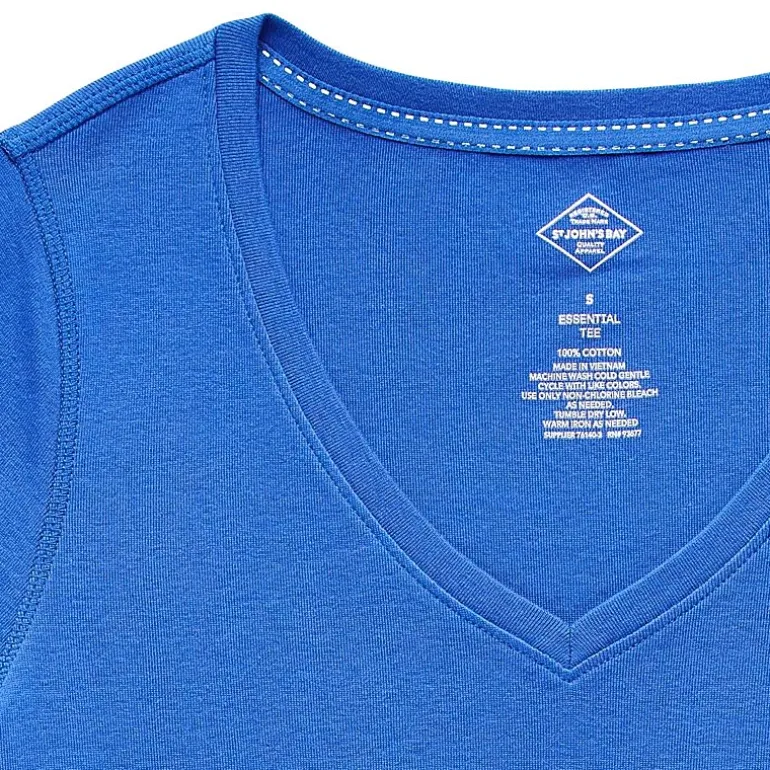 St. John's Bay Womens Easy-on + Easy-off V Neck 3/4 Sleeve Adaptive T-Shirt
