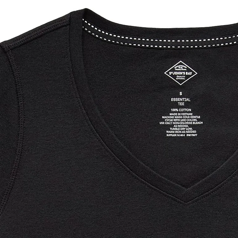 St. John's Bay Womens Easy-on + Easy-off V Neck 3/4 Sleeve Adaptive T-Shirt